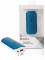 Prenosná nabíjačka 4400mAh, 5V – 1A, modrá
